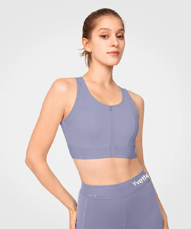 Women's Clothes Echo Logo Mesh Zip Front Padded Running Bra | Women's High Support Sports Bra Women's Clothes Echo Logo Mesh Zip Front Padded Running Bra | Women's High Support Sports Bra