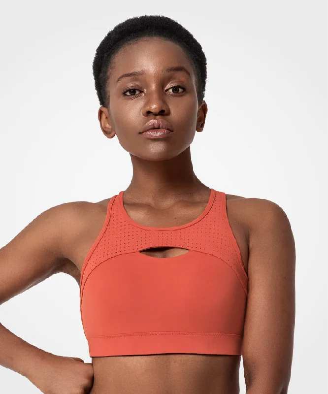 Women's Activewear Attire Enfold Hollow out Padded Running Bra | Women's High Support Sports Bra