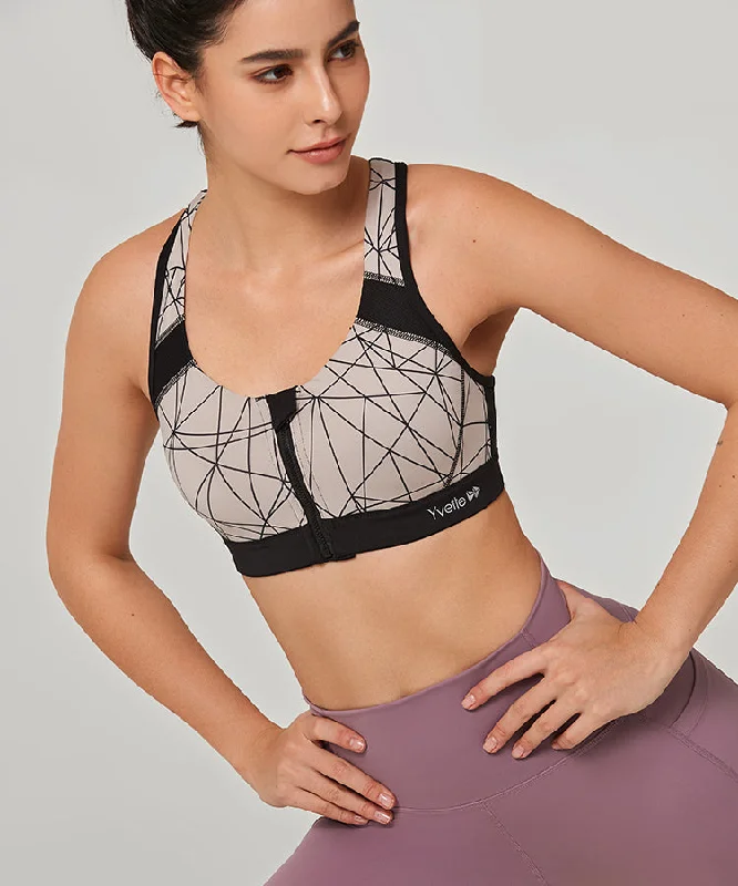 Casual Apparel For Women Enfold Zip Front Padded Running Bra | Women's High Support Sports Bra