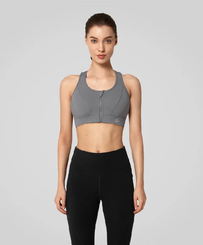 Women's High-End Clothing Enfold Zip Front Mesh Racerback Padded Running Bra | Women's High Support Sports Bra Women's High-End Clothing Enfold Zip Front Mesh Racerback Padded Running Bra | Women's High Support Sports Bra