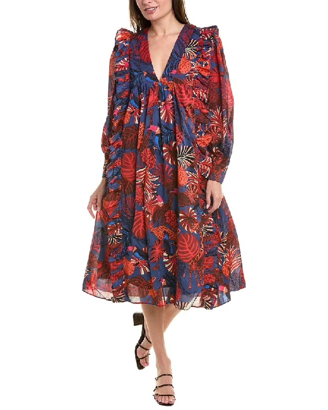 Women's Fashion-Forward Apparel FARM Rio Animals Tapestry Midi Dress