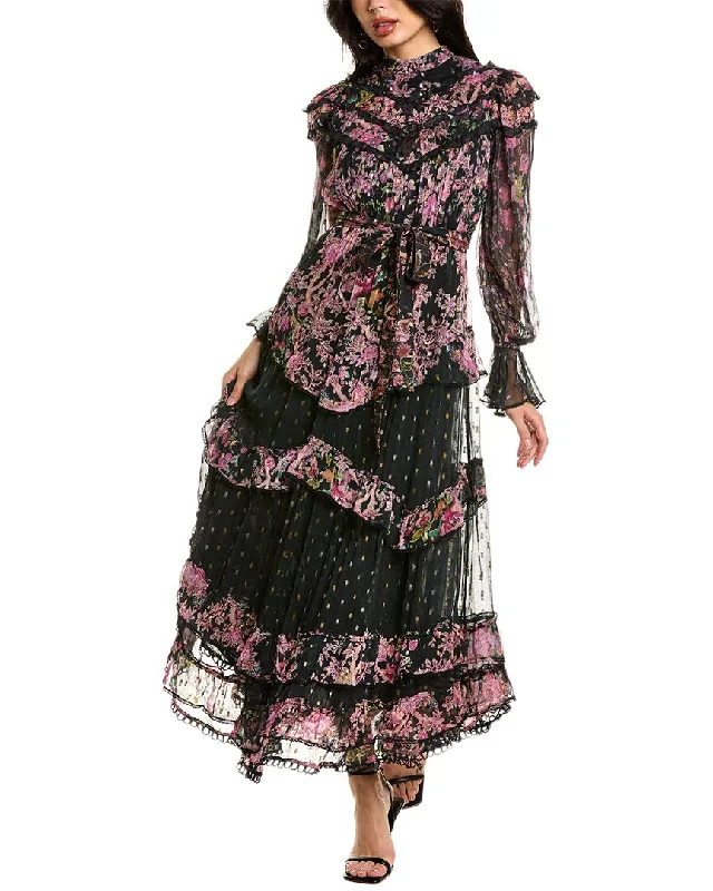 Women's Comfortable Garments Hemant & Nandita Ruffle Trim Maxi Dress