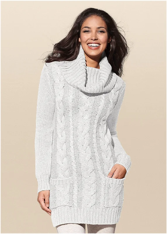 Women's Weekend Outfit Cozy Sweater Dress - Off White