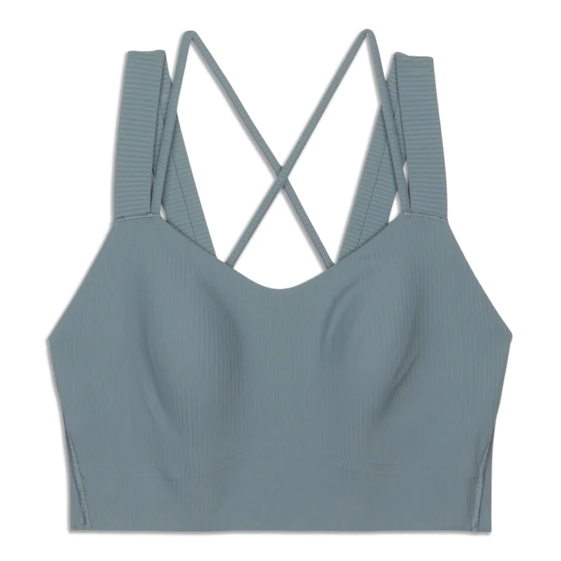 Women's Activewear Outfit Like A Cloud Longline Ribbed Bra - Resale