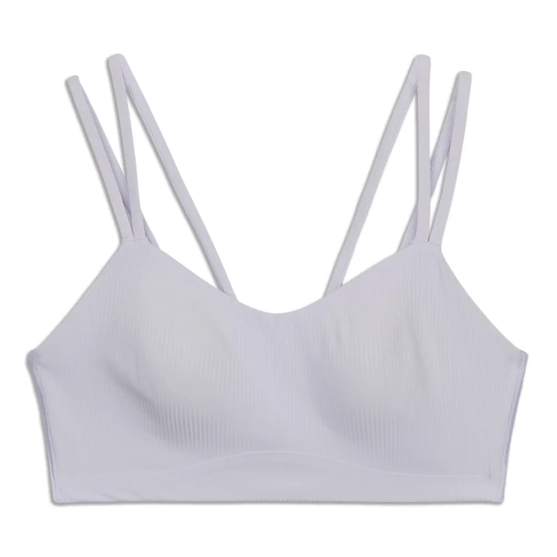 Women's Elegant Evening Attire Like A Cloud Ribbed Bra - Resale