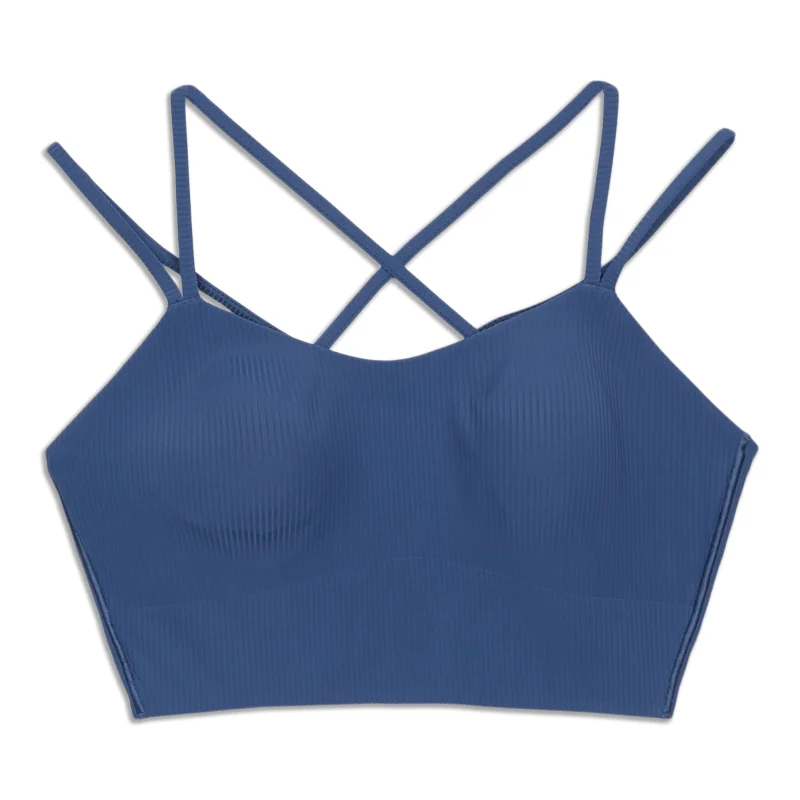 Women's High-Fashion Garments Like A Cloud Ribbed Longline Bra - Resale