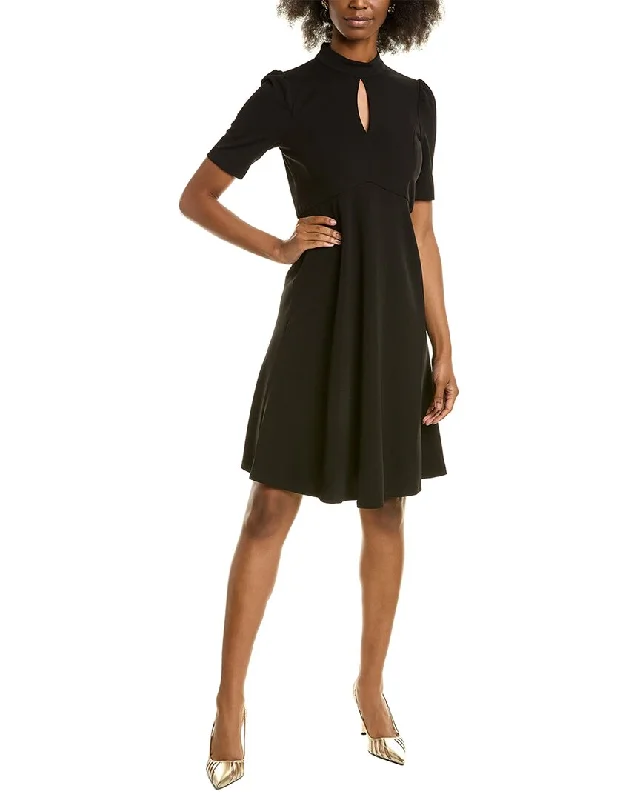 Women's Classic Attire London Times Mock Neck A-Line Dress
