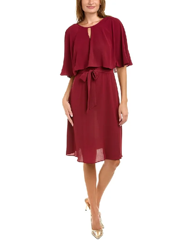 Women's Sporty Chic Clothes London Times Pebble Crepe Midi Dress