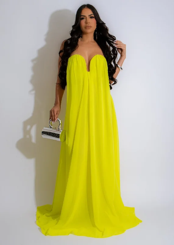 Women's Holiday Attire Magic Love Maxi Dress Green