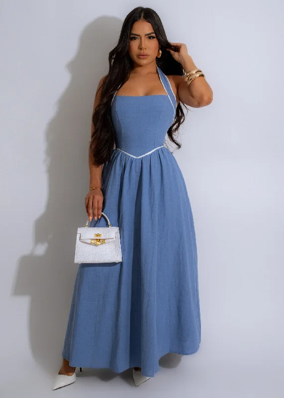 Women's Night-Out Outfit Perfect Everyday Vibe Maxi Dress Blue