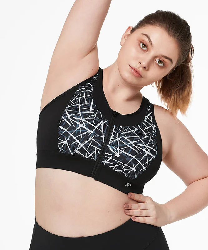 Women's Holiday Outfit Power Print Zip Mesh Padded Running Bra | Women's High Support Sports Bra Women's Holiday Outfit Power Print Zip Mesh Padded Running Bra | Women's High Support Sports Bra