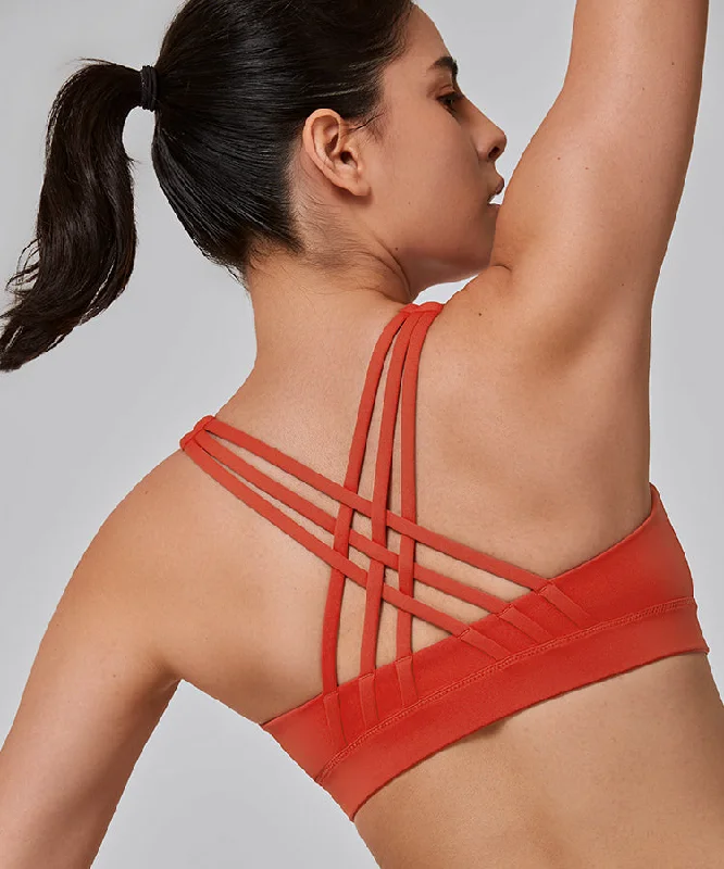 Women's Transitional Clothes Power Zip Front Criss Cross Padded Running Bra | Women's High Support Sports Bra