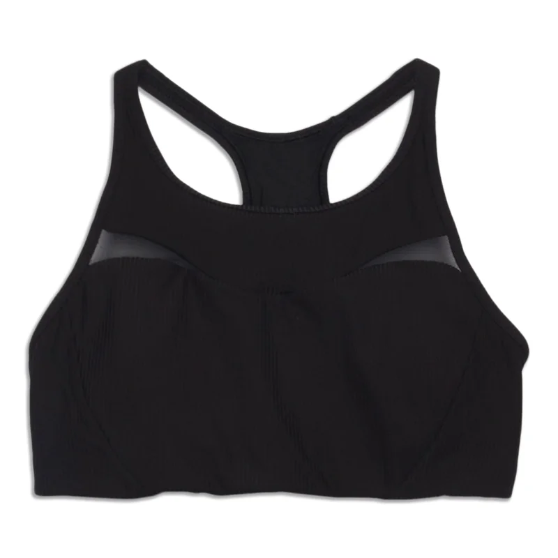 Stylish Women's Garments For Holidays Ribbed-Mesh High-Neck Bra - Resale