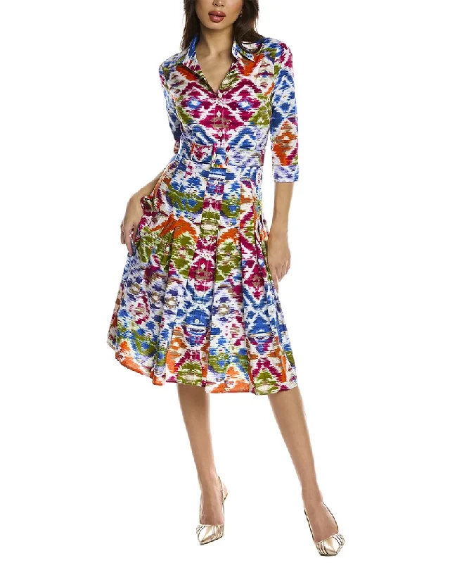 Women's Vintage-Inspired Clothing Samantha Sung Patricia Wool & Silk-Blend Shirtdress