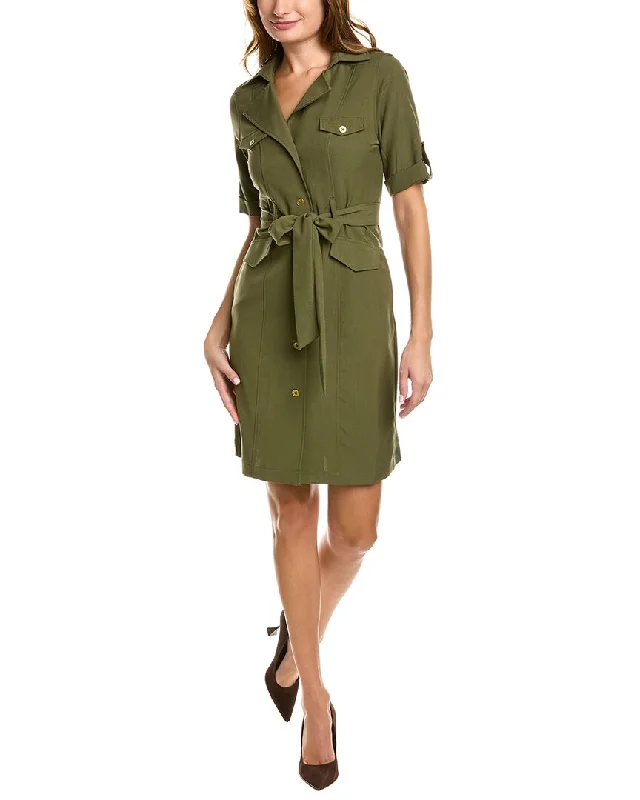 Women's Cozy Outfit For Lounging Sharagano Lepore Stretch Sharkskin III Shirtdress