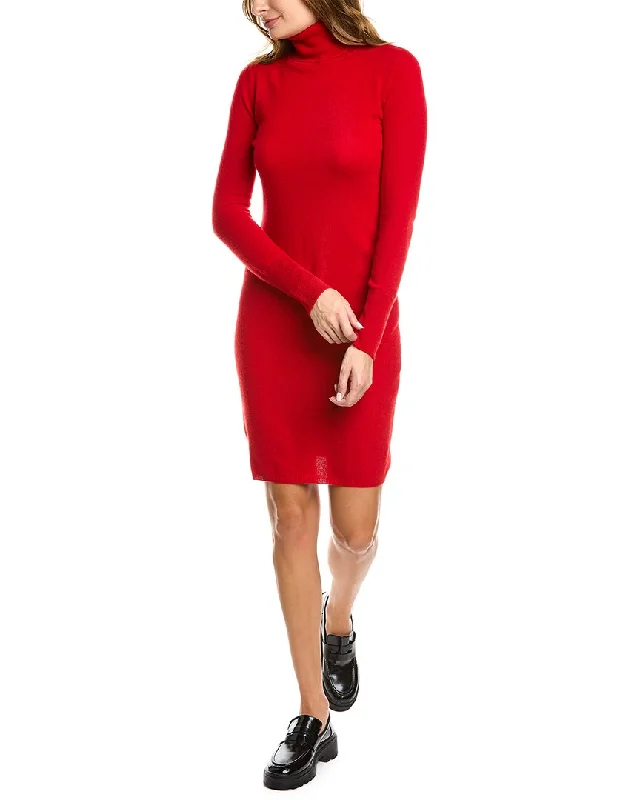 Women's Clothes For Outdoor Events sofiacashmere Cashmere Turtleneck Midi Dress