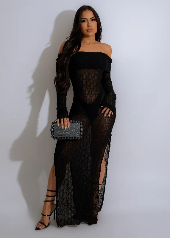 Women's Outfit Sugar Rush Mesh Maxi Dress  Black