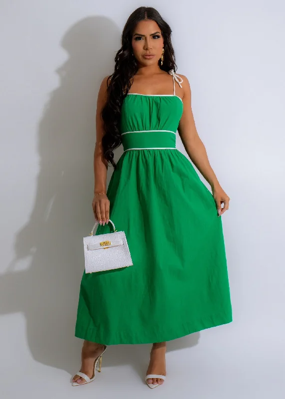 Women's Formal Apparel Summer Cutie Midi Dress Green