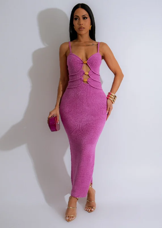 Women's Date Night Outfit I See You Knit Maxi Dress Purple