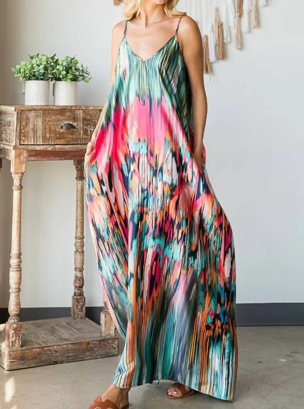 Affordable Trendy Clothes For Women The Jenna Print Maxi Dress in Multi
