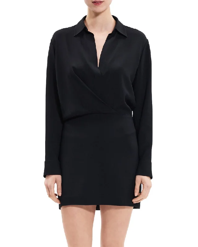 Chic Women's Outfit Theory   Wrap Shirtdress