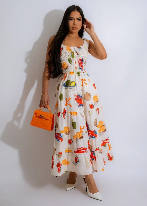 Vintage Clothing For Women Under Summer Skies Maxi Dress Nude