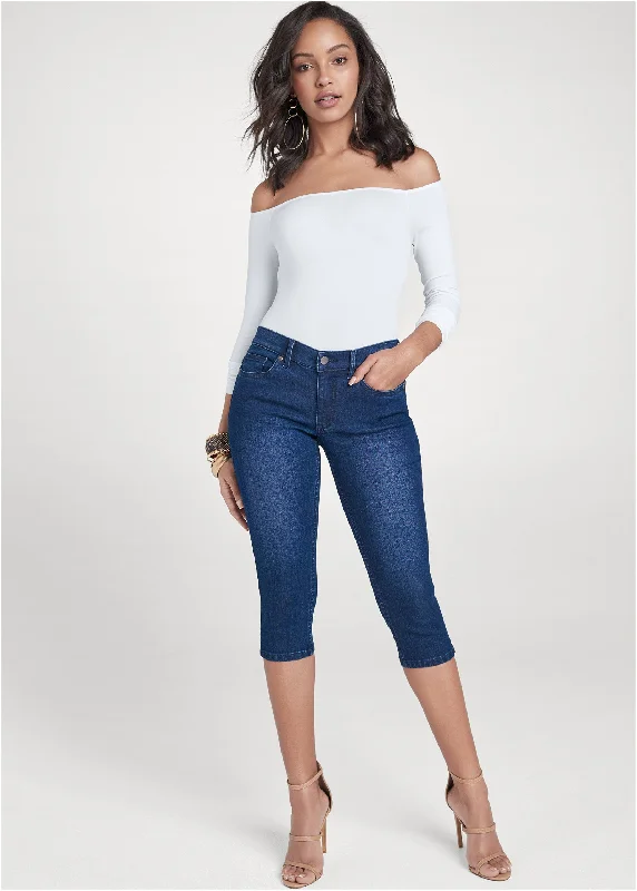 Women's Vintage Attire Cindy Capri Jeans - Dark Wash