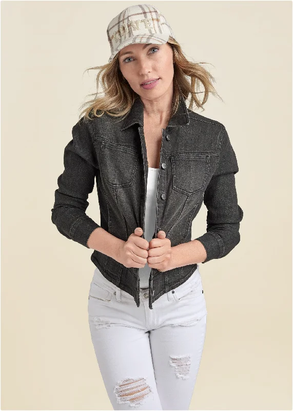 Casual Attire For Women Jean Jacket - Black