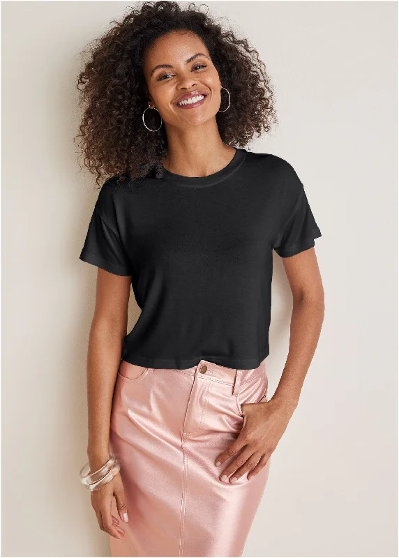 Modern Women's Apparel Crew Neck Tee - Black