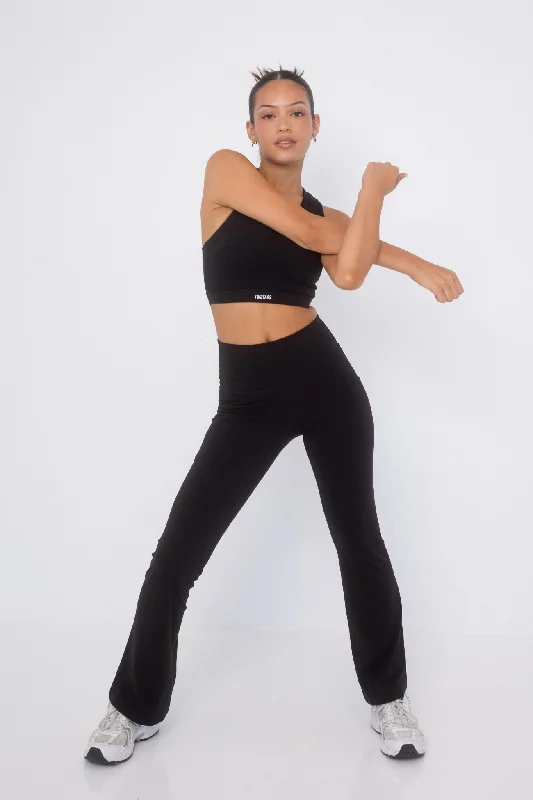 Women's Work Outfit Aura Flare Pocket (Seamless) Leggings - Black