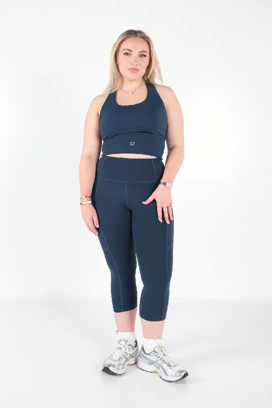 Casual Chic Women's Clothes Darling 7/8 Leggings - Ocean Blue