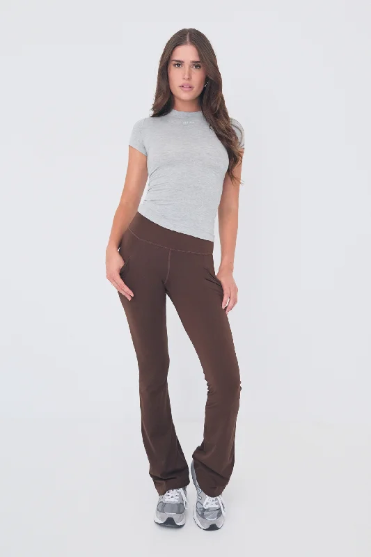Women's Holiday Outfit Daze Flare Pocket (Tall) Leggings - Espresso