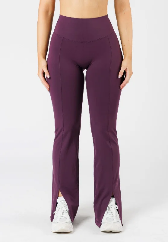 Chic Women's Attire FormLux Front Slit Sculptseam® Plus Flare Legging 32" Wildberry