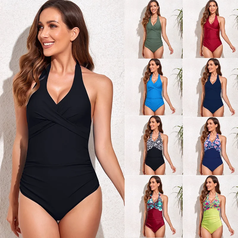 Women's Elegant Clothing Sets LionVII Maillot for Women V Neck Swimsuit