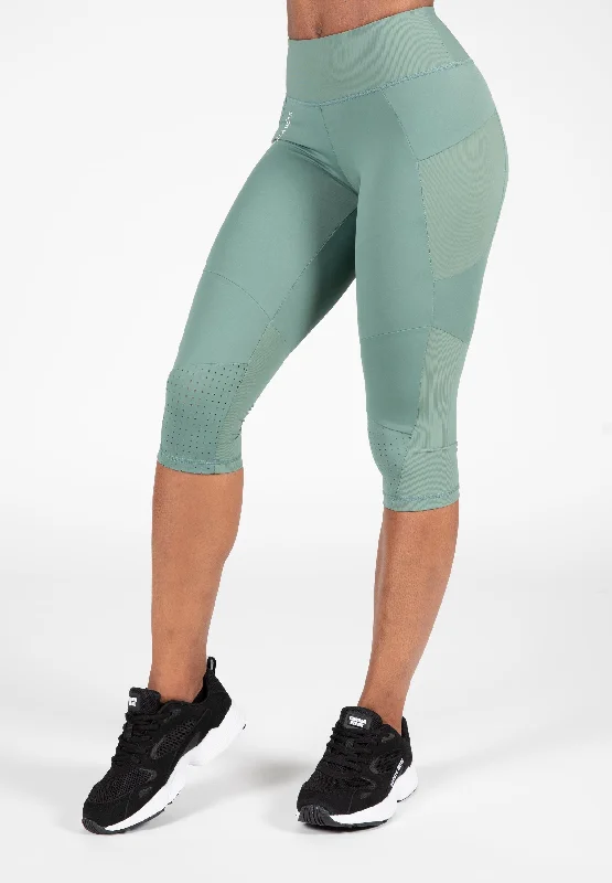 Women's Chic Outerwear Outfit Monroe Cropped Leggings - Green