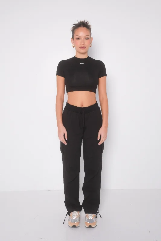 Women's Athletic Clothes Off Duty Cargo Pants -  Black