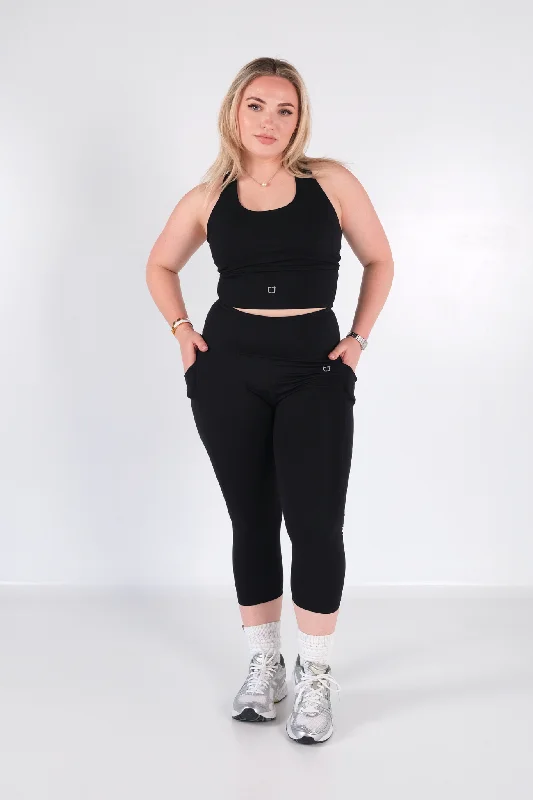 Women's Active Outfit For Fitness Sweetheart 7/8 V2 Highwaisted Leggings - Black